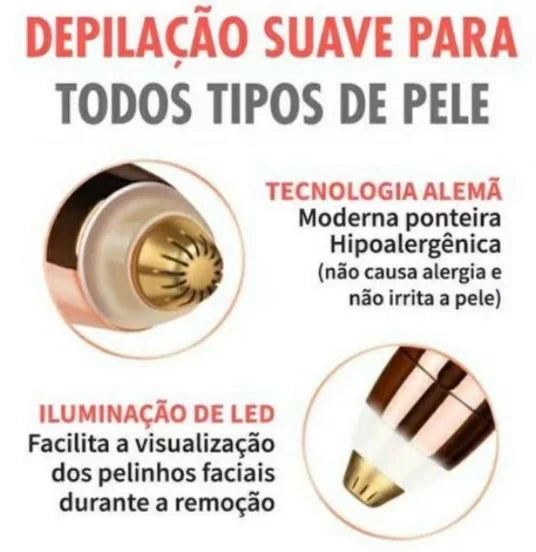 Caneta Depiladora Aparadora De Sobrancelha e  Rosto USB