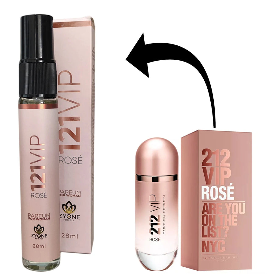 Perfume Feminino Zyone 121 Vip Rose 28ml Eau de Parfum EDP Alta FIxação Frangrância Importada - Envio do Brasil