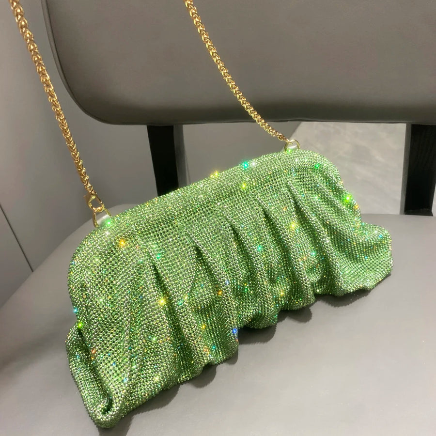 Bolsa de Festa Feita à Mão com Pregas, Alta Qualidade e Design Luxuoso, Ideal para Casamentos e Eventos Elegantes