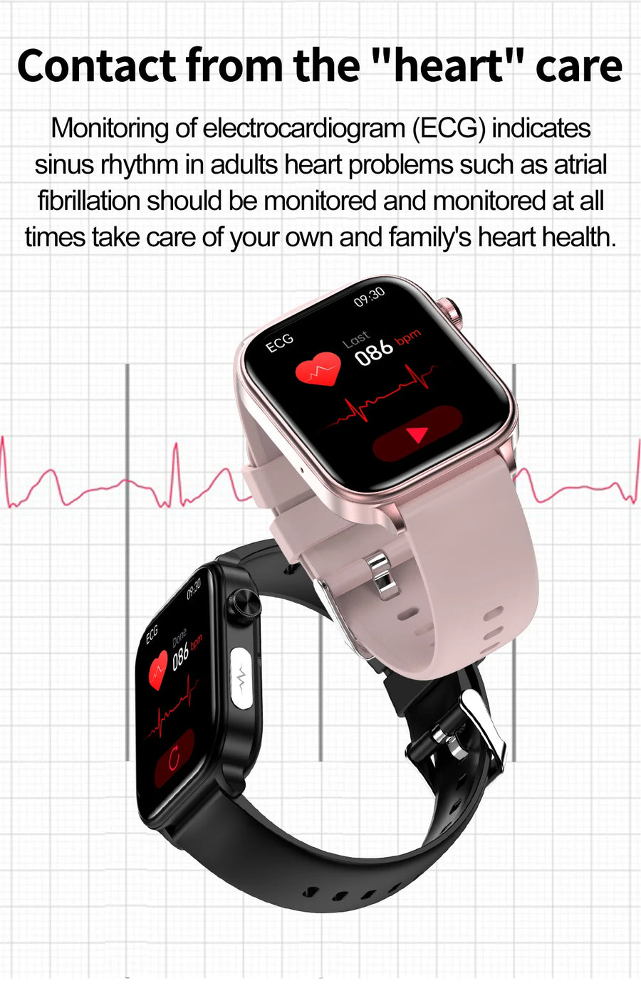 Smartwatch Médico com IA 2024 – Diagnóstico de Saúde com Monitoramento de Lípides, Ácido Úrico, Glicose, ECG+PPG, Chamadas por Bluetooth e Assistente de Voz.