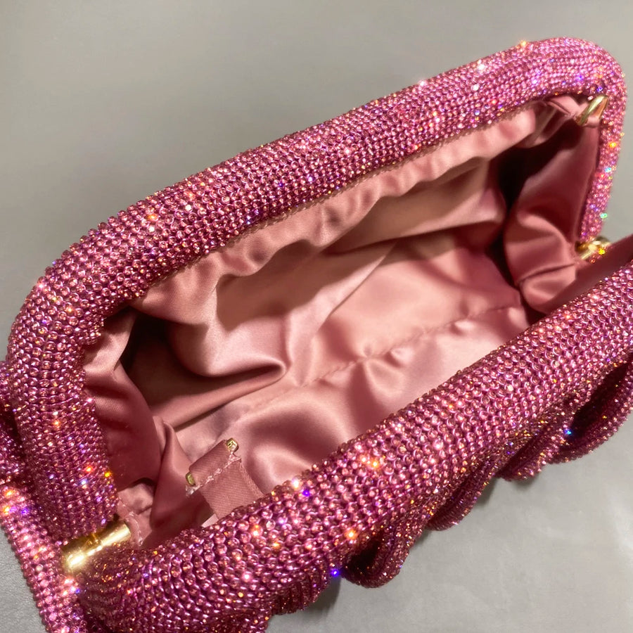 Bolsa de Festa Feita à Mão com Pregas, Alta Qualidade e Design Luxuoso, Ideal para Casamentos e Eventos Elegantes