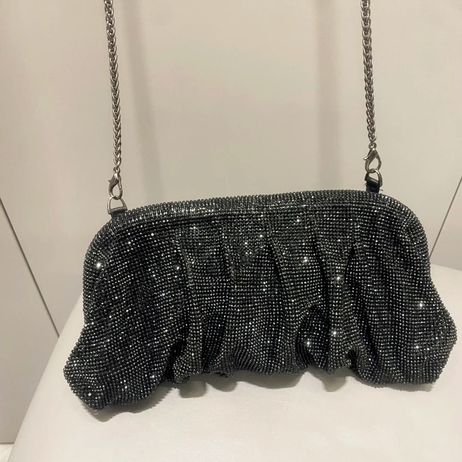 Bolsa de Festa Feita à Mão com Pregas, Alta Qualidade e Design Luxuoso, Ideal para Casamentos e Eventos Elegantes