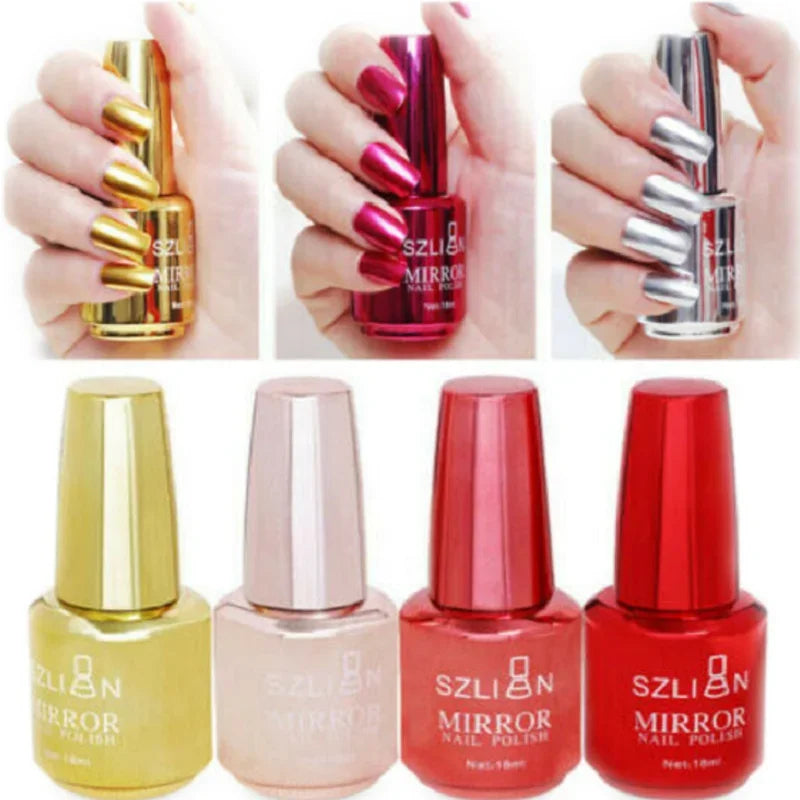 Esmalte metálico espelhado efeito mágico cromado esmalte semipermanente para manicure design de unhas