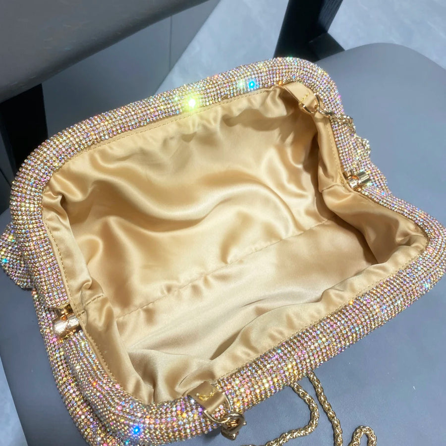 Bolsa de Festa Feita à Mão com Pregas, Alta Qualidade e Design Luxuoso, Ideal para Casamentos e Eventos Elegantes